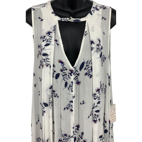 Free People Women Dress Size Large L Swing Tunic Floral Sleeveless Layer NWT New - Picture 2 of 8